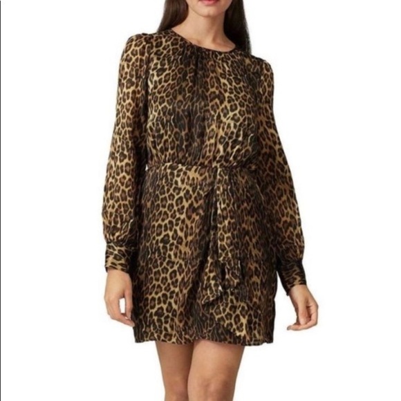 THE KOOPLES leopard print long sleeve mini dress - Picture 3 of 10